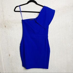 Blaque label cobalt blue one shoulder mini dress L